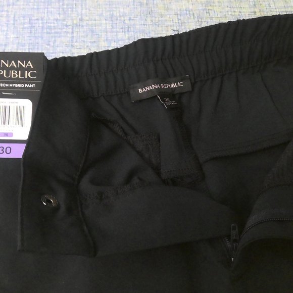 NWT Banana Republic Motion Tech Hybrid Pants Slacks Slim Fit Black Men's size 30 - Picture 10 of 13